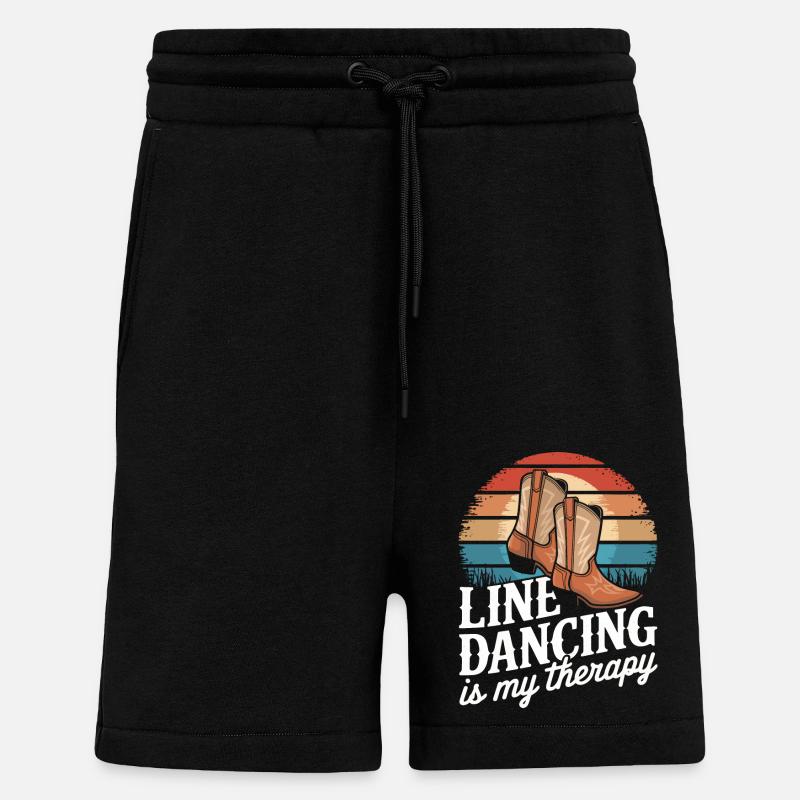 Line Dancing Dancing Dancers - Shorts - made by SPREAD - SOLID BLACK