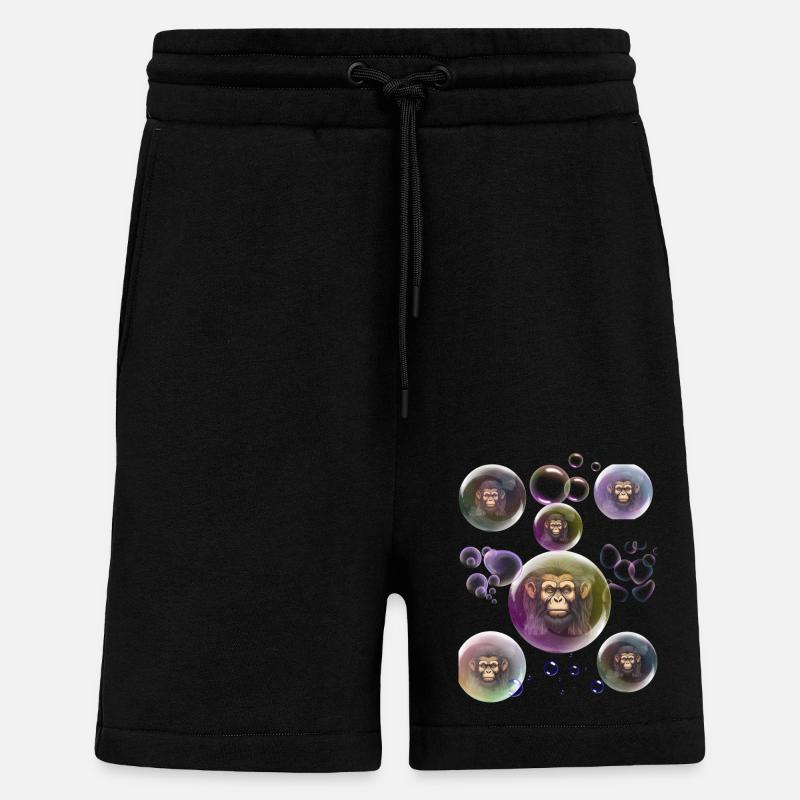 Soap Bubbles Monkey - Shorts - made by SPREAD - SOLID BLACK
