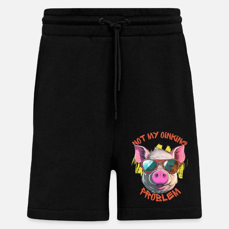 Not My Oinking Problem - Shorts - made by SPREAD - SOLID BLACK