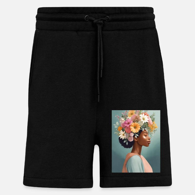 Blumenkrone 1 - Shorts - made by SPREAD - SOLID BLACK