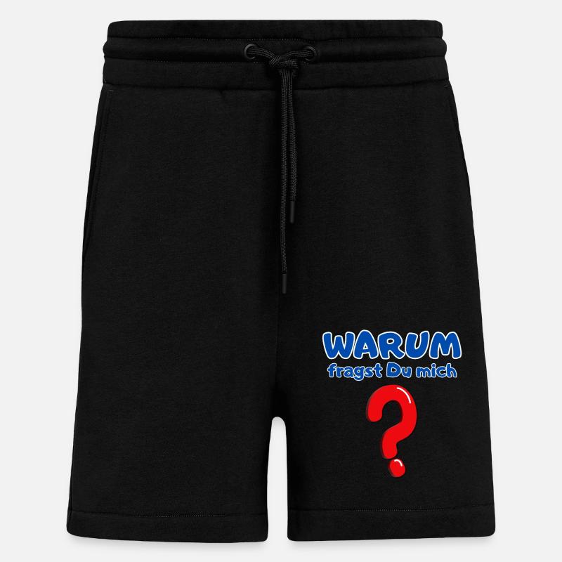 Why do you ask me? - Shorts - made by SPREAD - SOLID BLACK