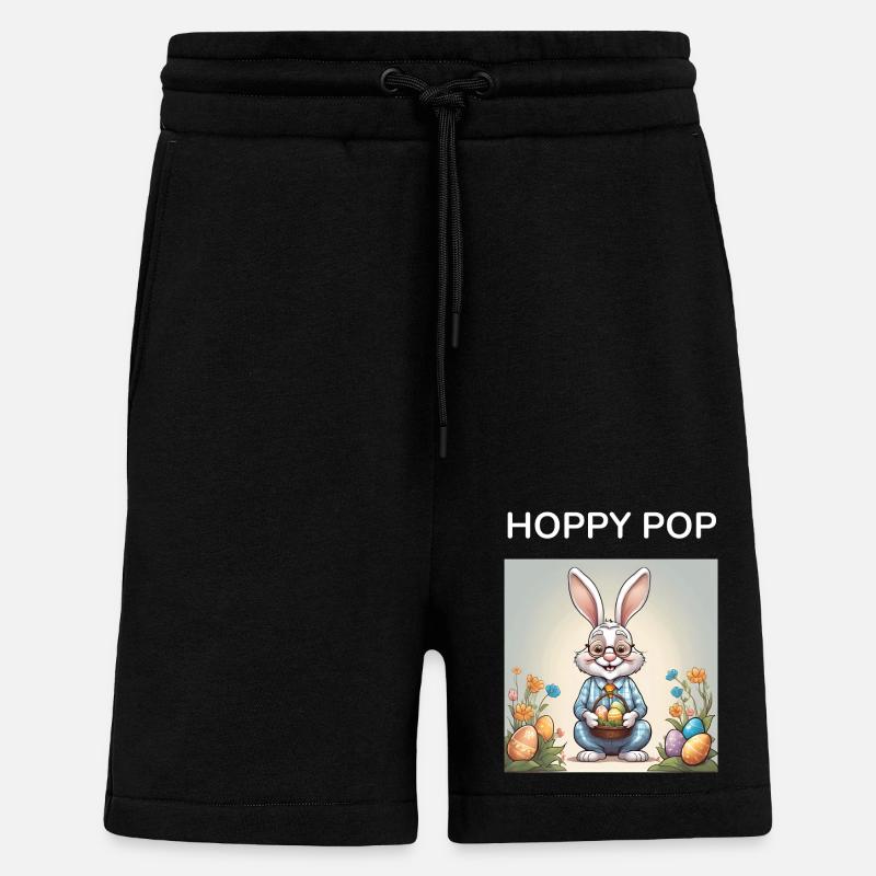 Cadeau GRAND-PA LAPIN - Short bio décontracté fabriqué en UE - SOLID BLACK