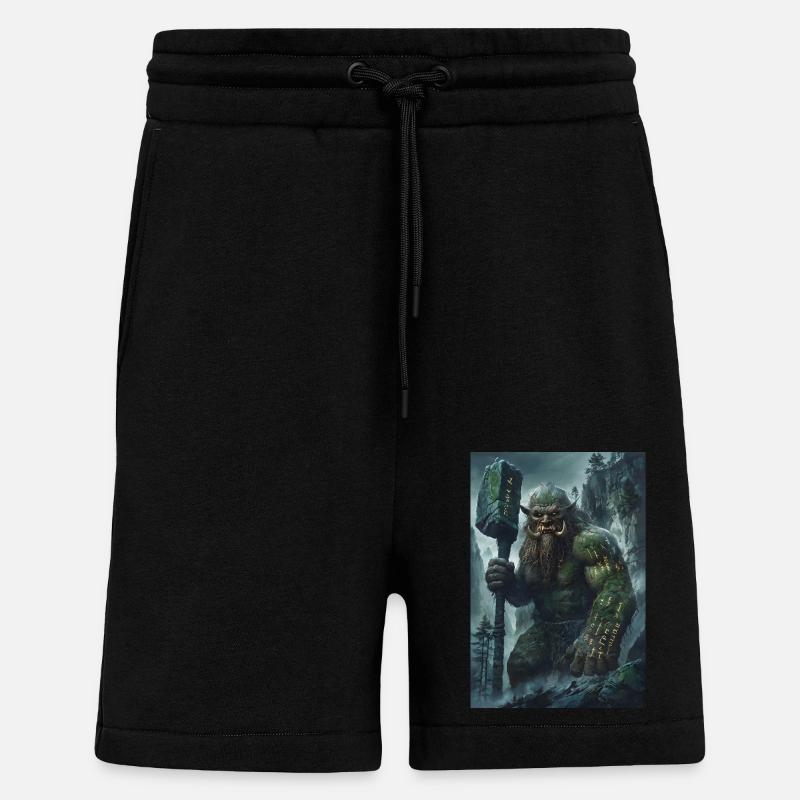 Mythologie géante Cadeau géant - Short bio décontracté fabriqué en UE - SOLID BLACK