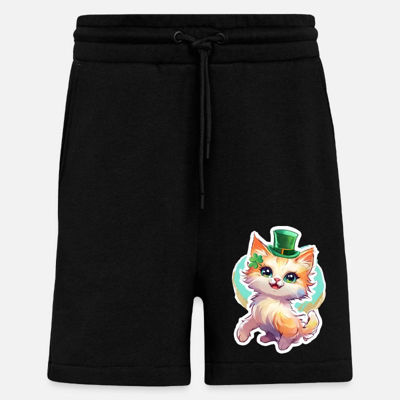 St. Patrick's Day Katze Geschenk - Shorts - made by SPREAD - SOLID BLACK