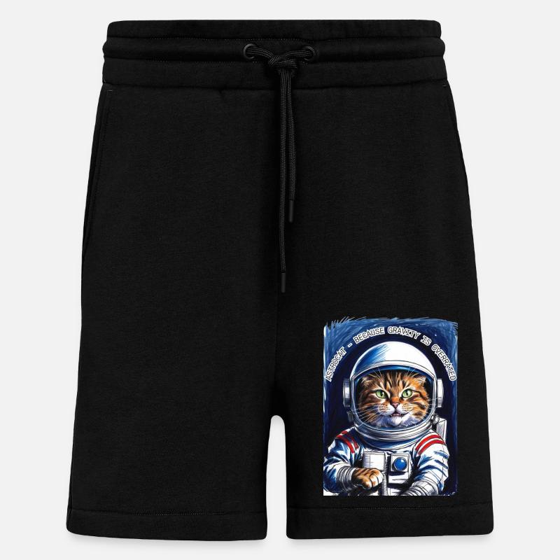 Cat Space Saying Gift - Shorts - made by SPREAD - SOLID BLACK