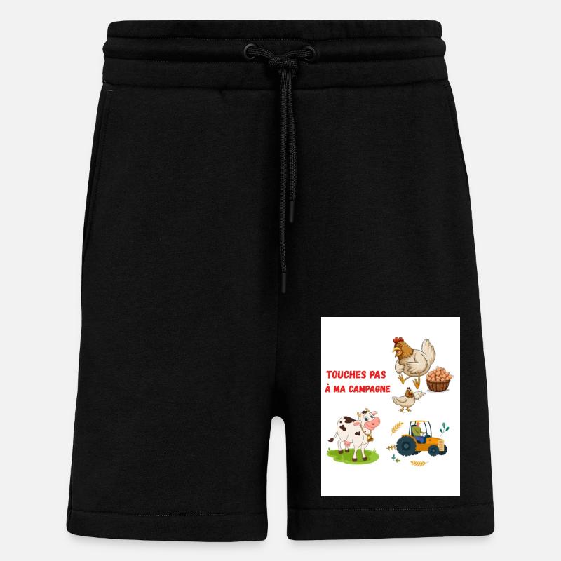 Touches pas ma campagne - Short bio décontracté fabriqué en UE - SOLID BLACK