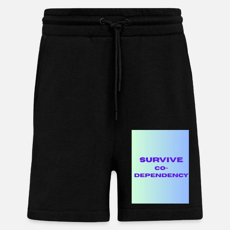 SURVIVE co dependency - Short bio décontracté fabriqué en UE - SOLID BLACK