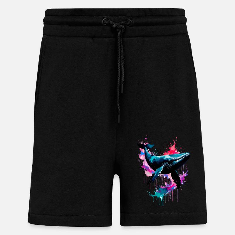 Wal, illustration,bunt,graffiti,bunt,splash - Shorts - made by SPREAD - SOLID BLACK