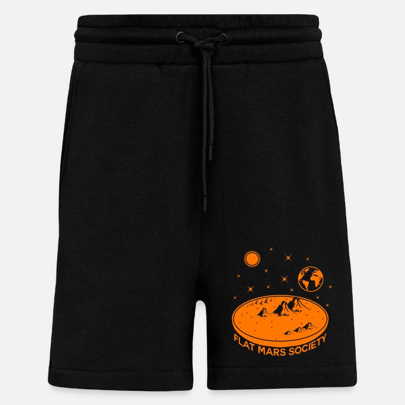 Graphique flat mars society - Short bio décontracté fabriqué en UE - SOLID BLACK