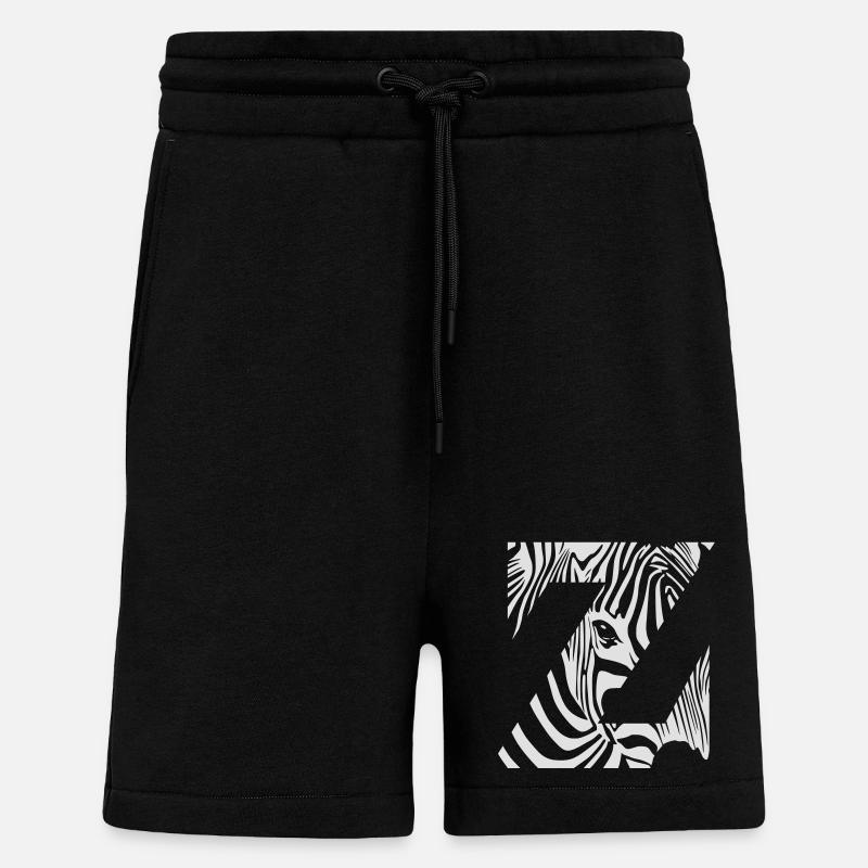 Zebra Mix Mono White - Short bio décontracté fabriqué en UE - SOLID BLACK