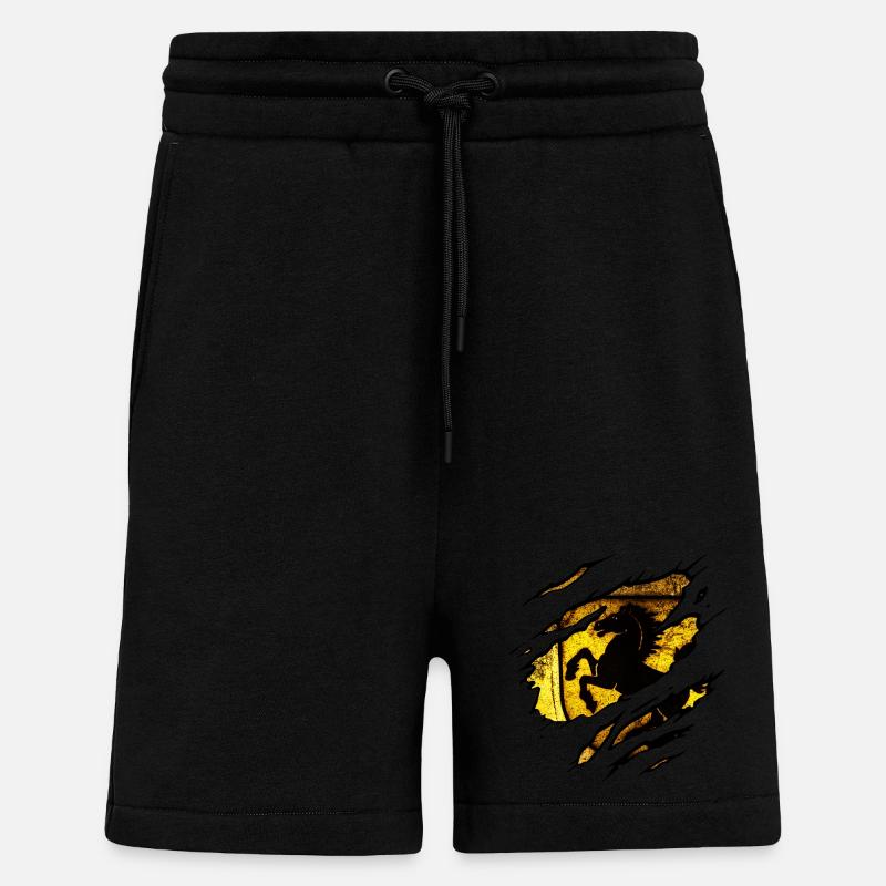 Stuttgart - Stuttgart déchiré - Short bio décontracté fabriqué en UE - SOLID BLACK