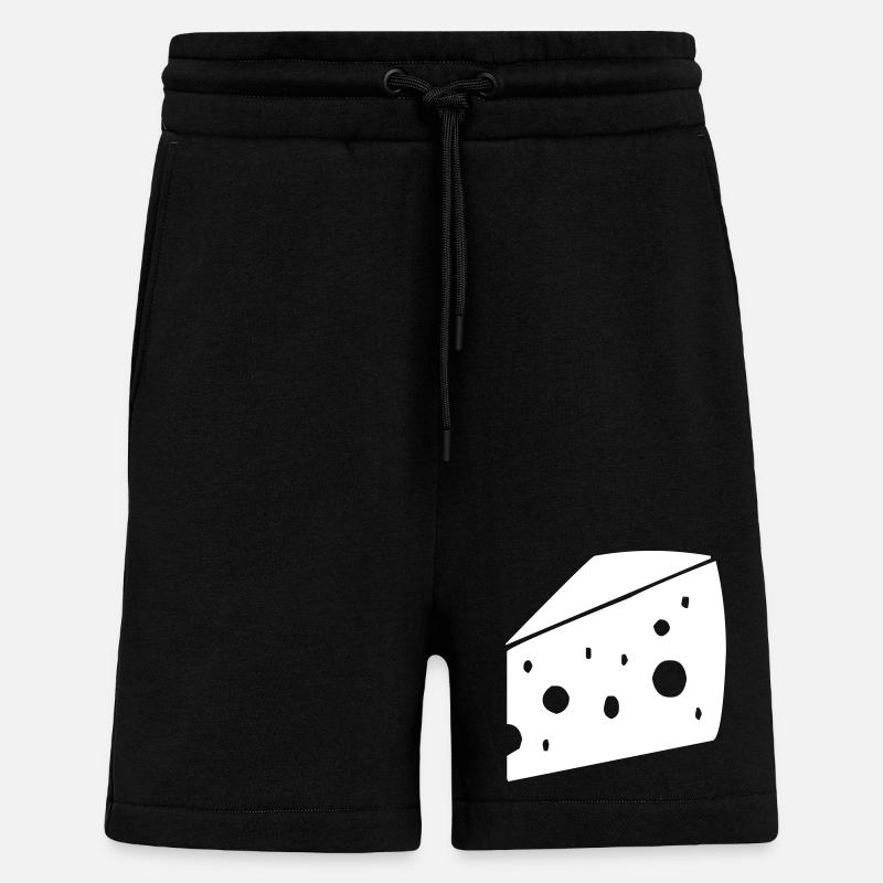 großes Stück Käse mit Löchern - Shorts - made by SPREAD - SOLID BLACK