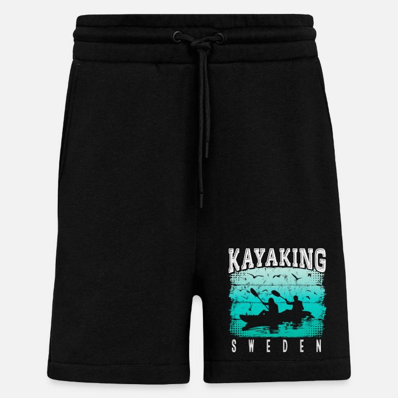 Kayak Suède - Canoë - Rafting Suède - Short bio décontracté fabriqué en UE - SOLID BLACK