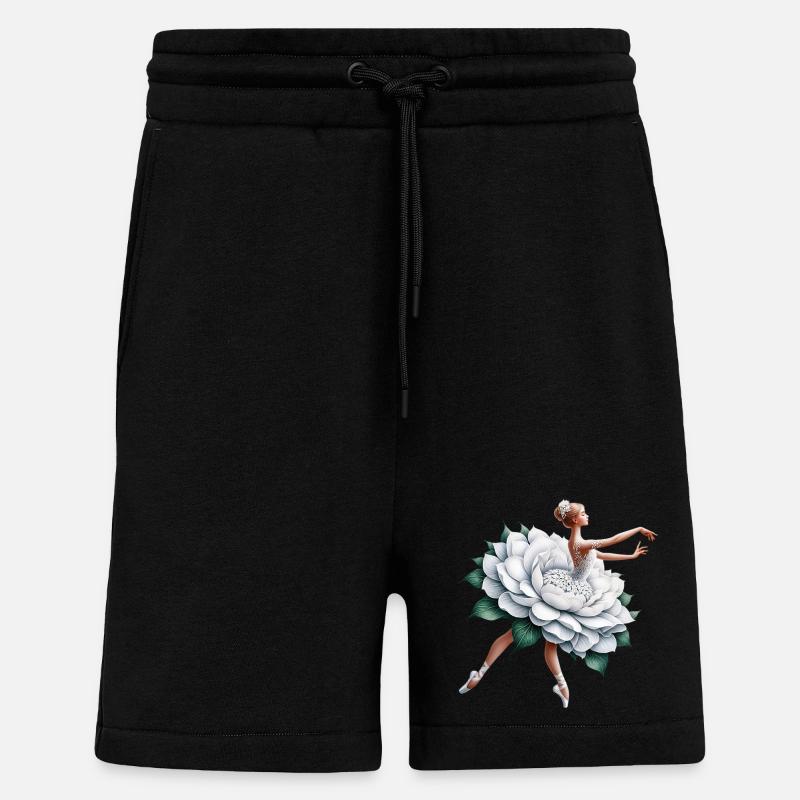 Danseuse de ballet avec tutu - Short bio décontracté fabriqué en UE - SOLID BLACK