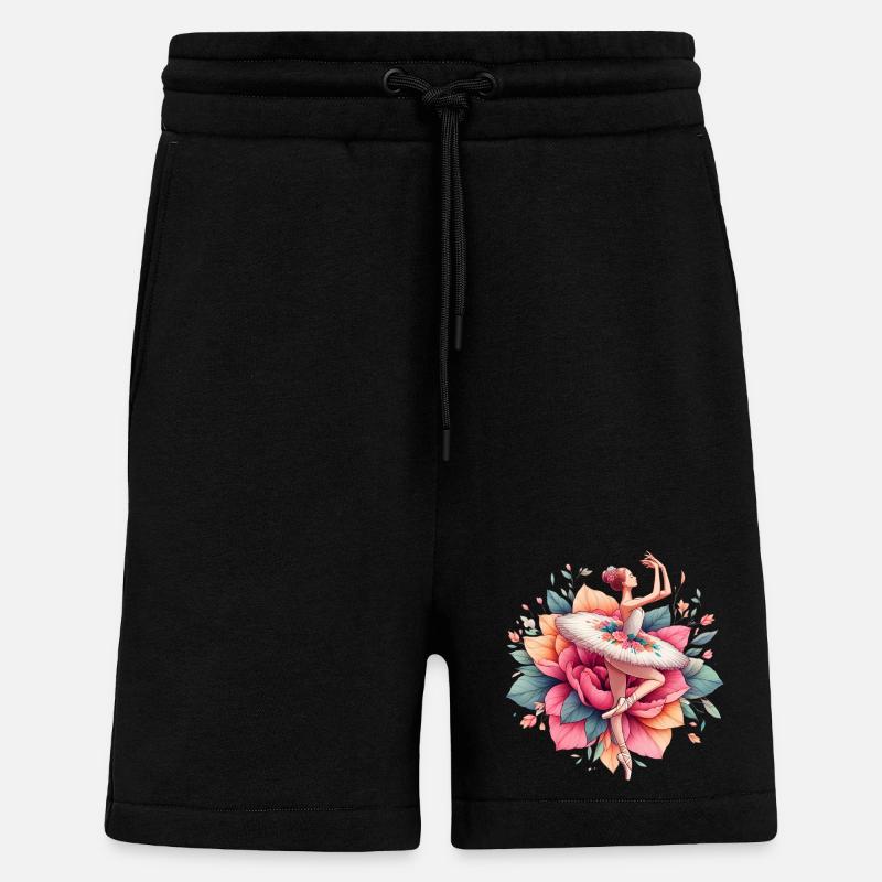 Danseuse de ballet avec tutu - Short bio décontracté fabriqué en UE - SOLID BLACK