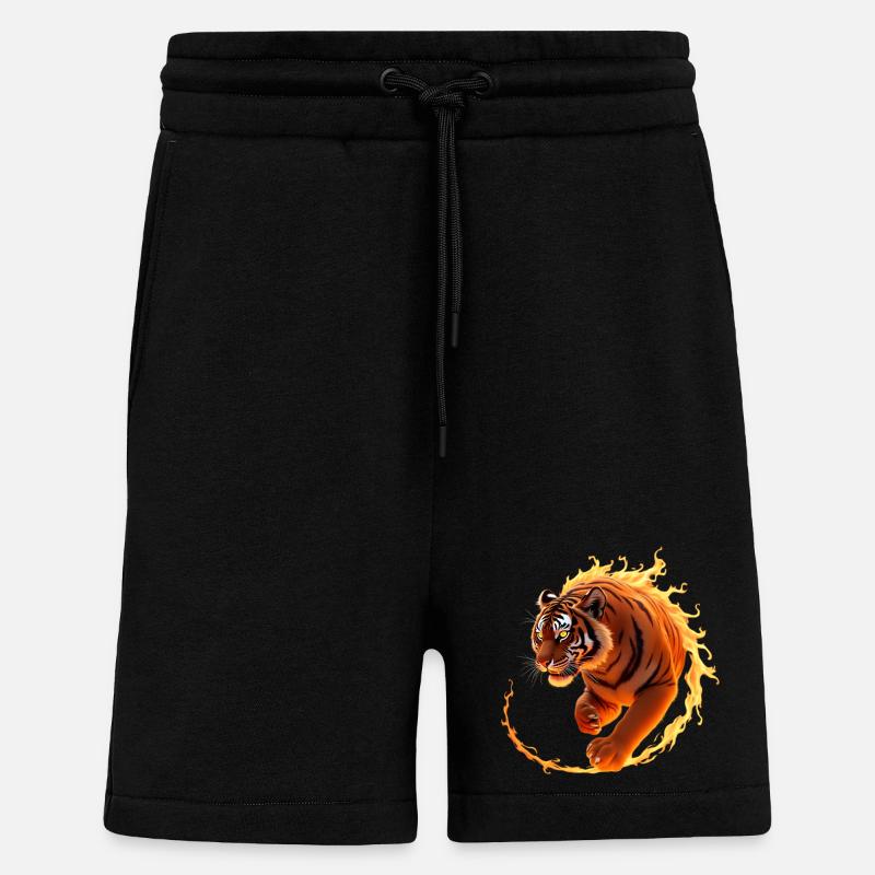 Feuriger Tiger in Bewegung - Shorts - made by SPREAD - SOLID BLACK