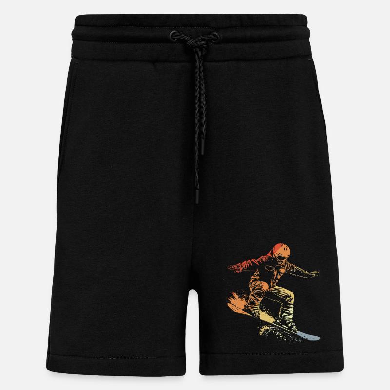 Snowboarder Grafik Retro - Shorts - made by SPREAD - SOLID BLACK