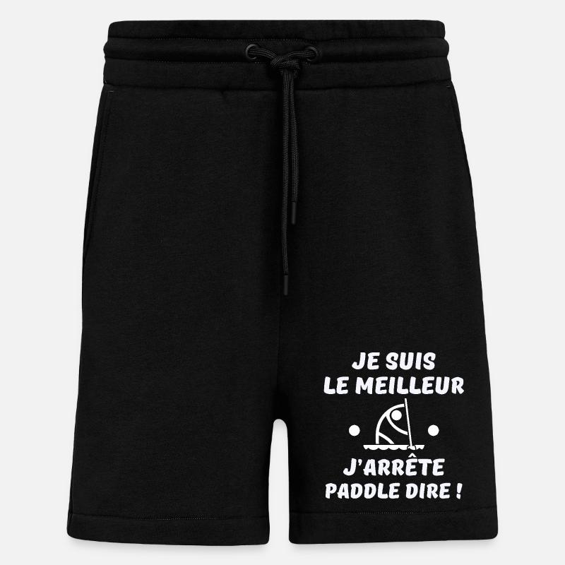 paddle, fan de paddle, pagayer - Short bio décontracté fabriqué en UE - SOLID BLACK