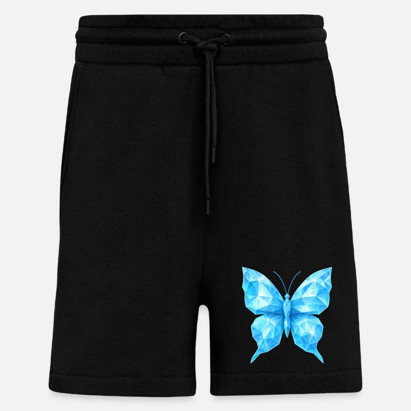 Papillon en diamant | Élégance géométrique - Short bio décontracté fabriqué en UE - SOLID BLACK