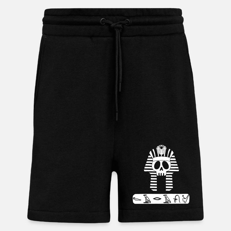 Crâne du pharaon blanc - Short bio décontracté fabriqué en UE - SOLID BLACK