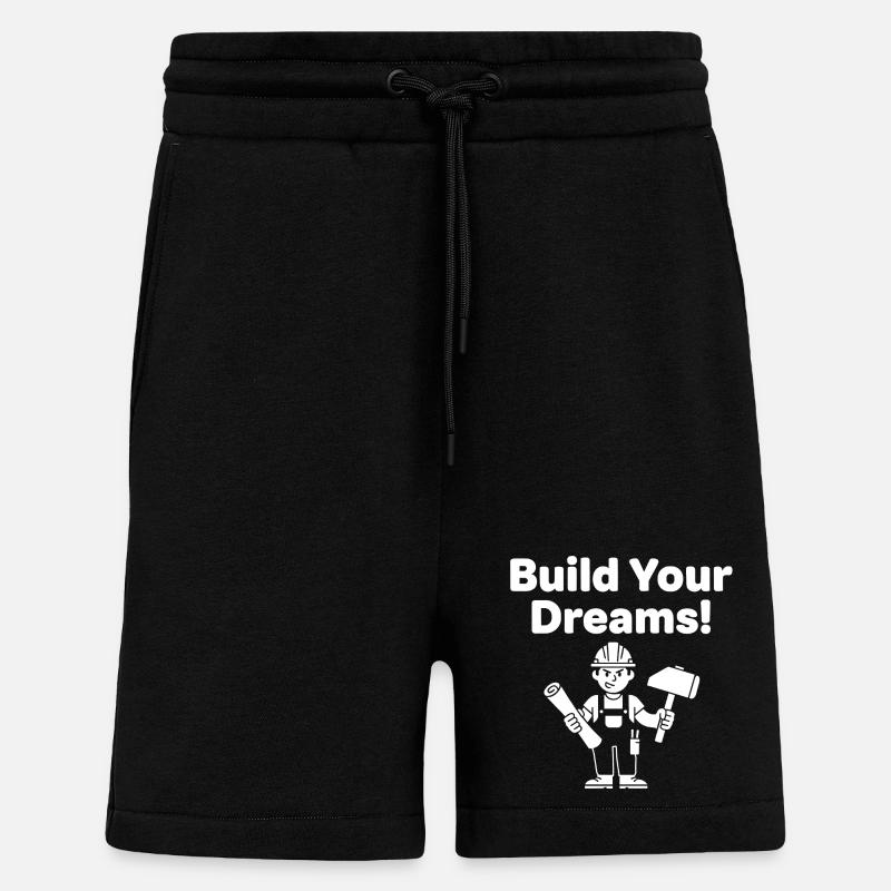 Baue Deine Träume Bauarbeiter - Shorts - made by SPREAD - SOLID BLACK