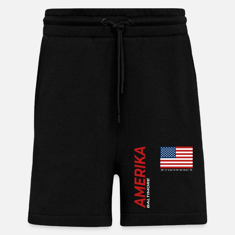 Baltimore - Short bio décontracté fabriqué en UE - SOLID BLACK