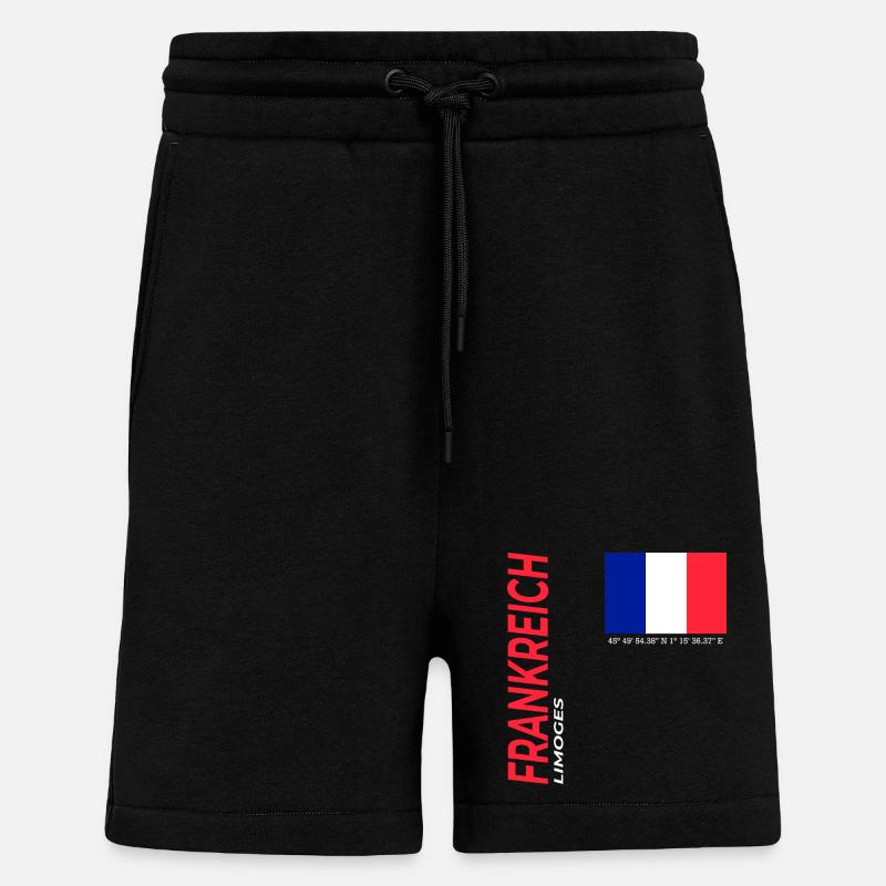 Limoges - Short bio décontracté fabriqué en UE - SOLID BLACK