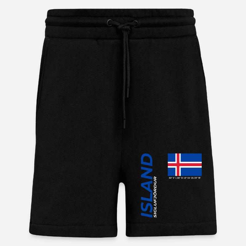 Siglufjördur - Short bio décontracté fabriqué en UE - SOLID BLACK