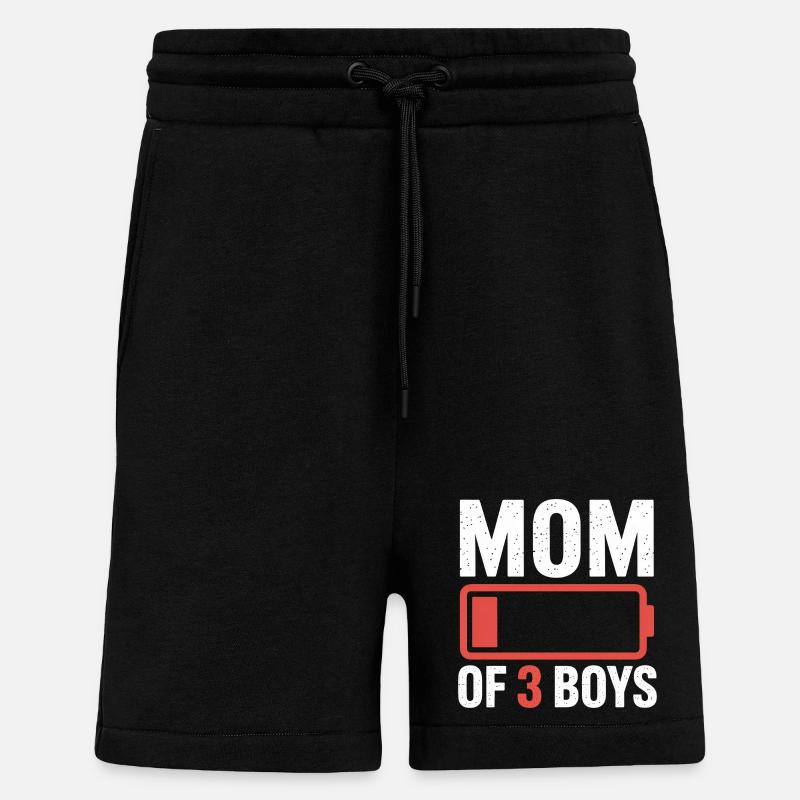 Mutter von 3 Jungs Batterie-Ikon-Tee - Shorts - made by SPREAD - SOLID BLACK