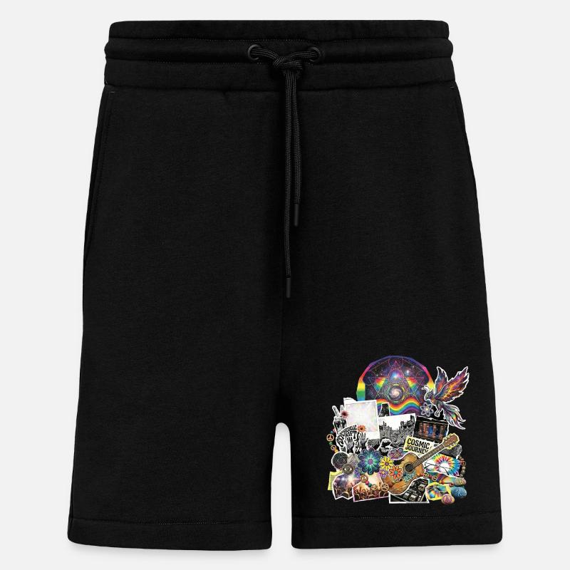 Psychedelic Rock Cosmic Space - Shorts - made by SPREAD - SOLID BLACK