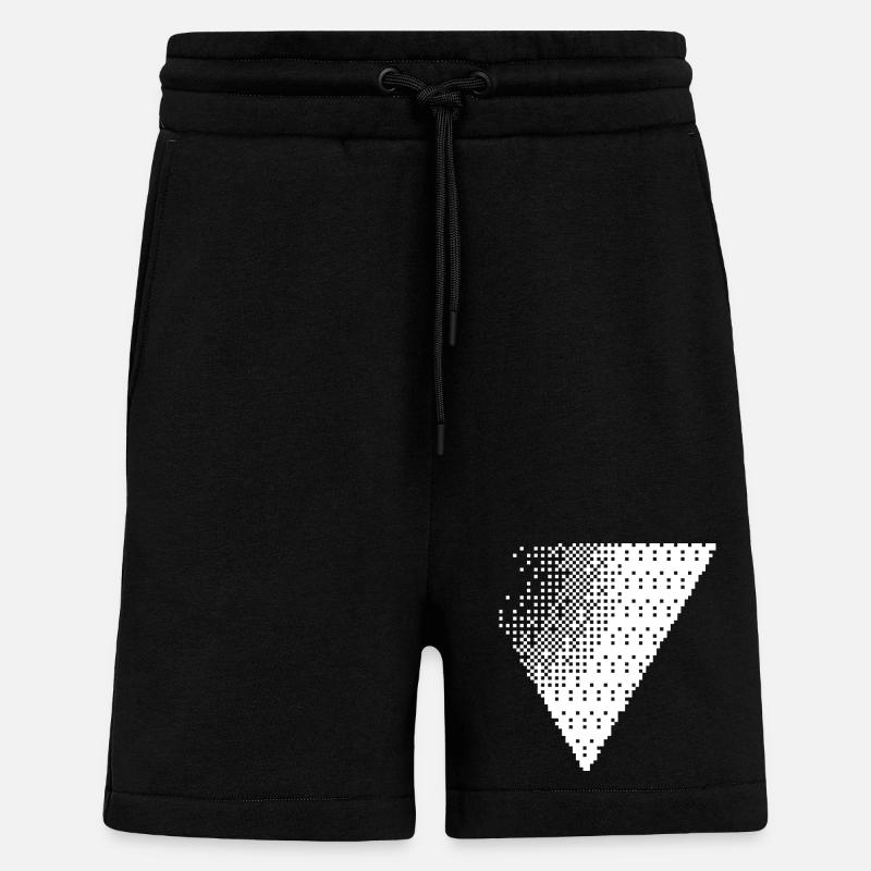 Fondu géométrique en triangle pointillé - Short bio décontracté fabriqué en UE - SOLID BLACK