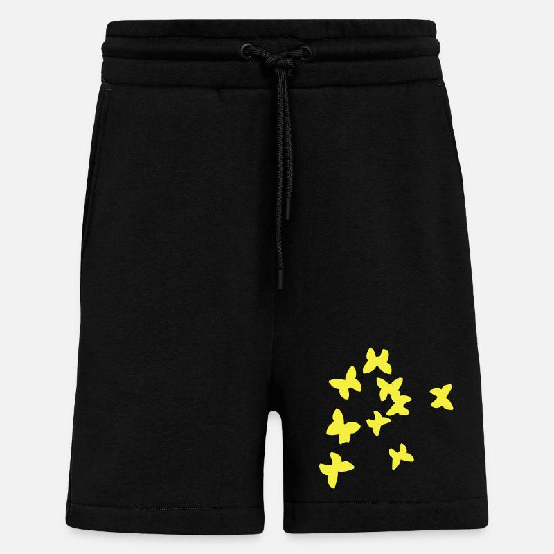 Oiseaux d'été jaune - Short bio décontracté fabriqué en UE - SOLID BLACK