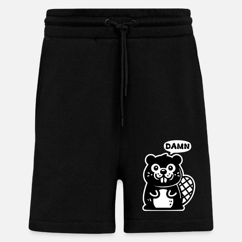 Maudit castor - Short bio décontracté fabriqué en UE - SOLID BLACK