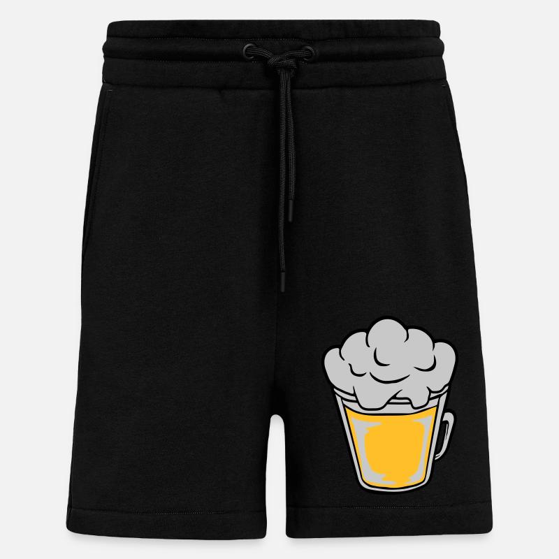 Comic beer from above - Shorts - made by SPREAD - SOLID BLACK