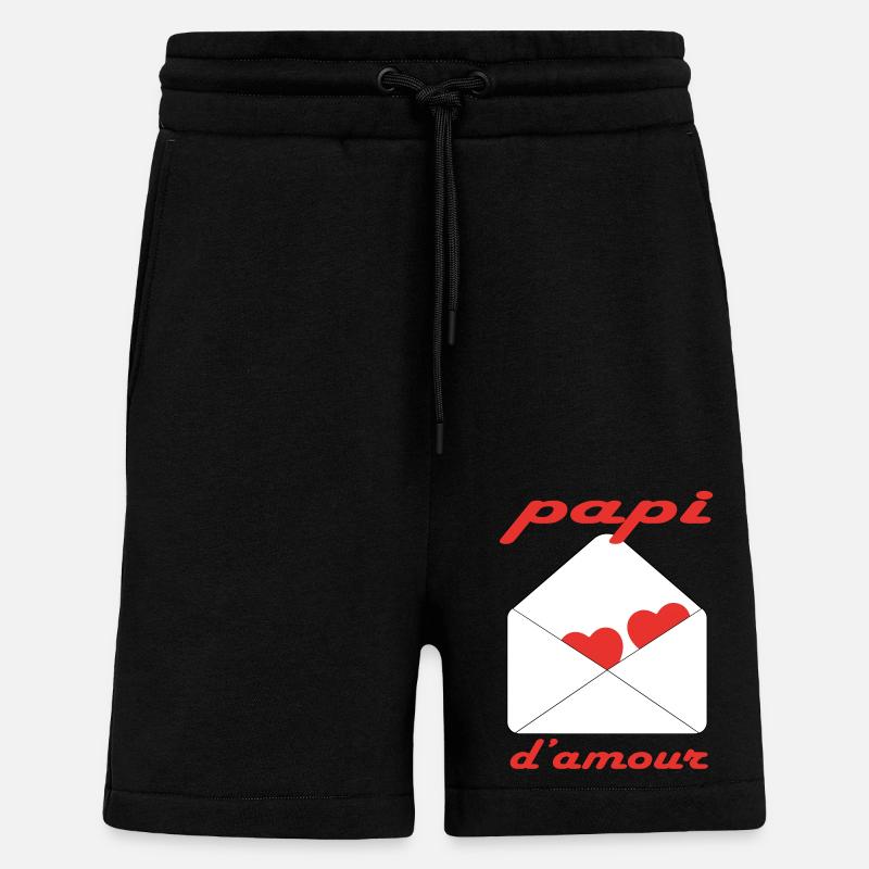 Papi d'amour - Short bio décontracté fabriqué en UE - SOLID BLACK