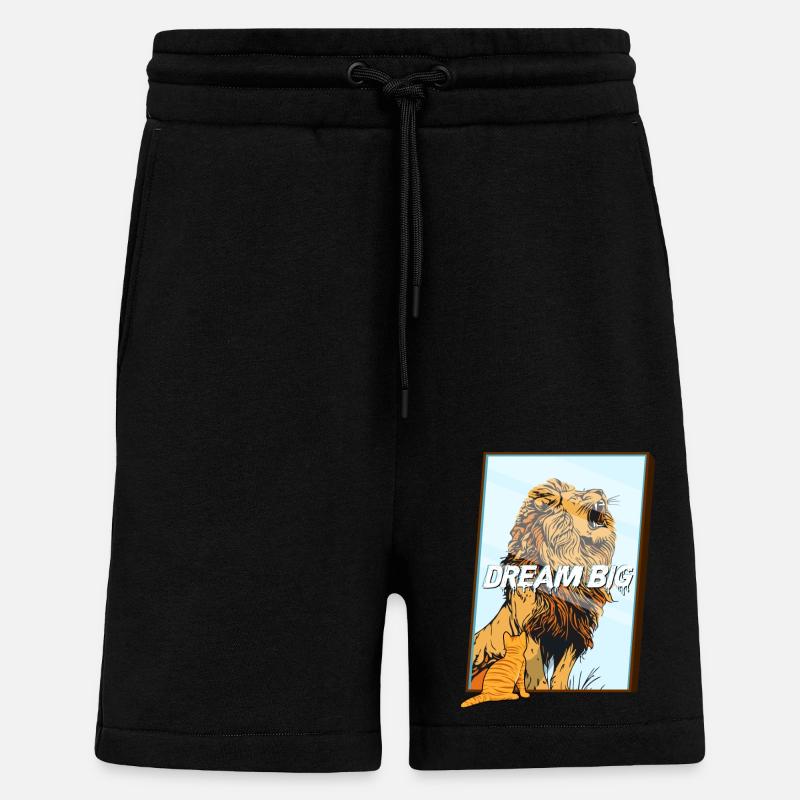 Rêve Grand Chat Lion - Short bio décontracté fabriqué en UE - SOLID BLACK
