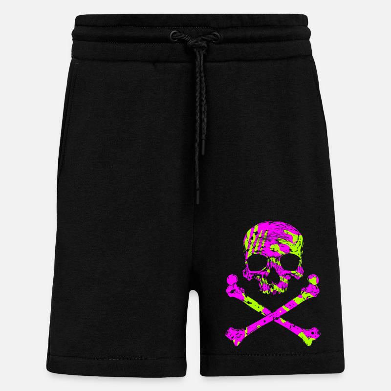 Totenkopf mit Knochen - Shorts - made by SPREAD - SOLID BLACK