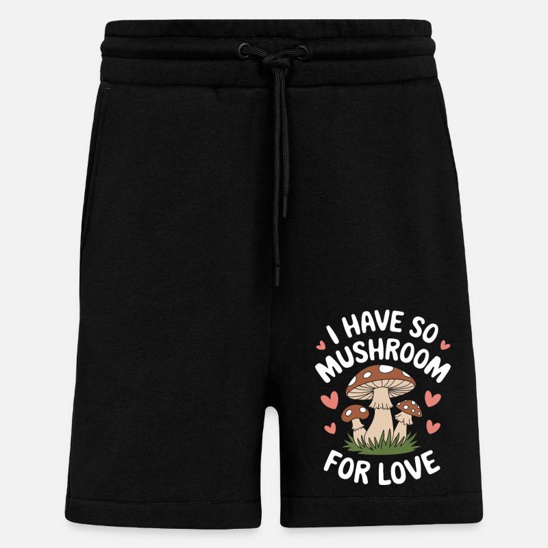 Champignons Champignons Champignon Champignon - Short bio décontracté fabriqué en UE - SOLID BLACK