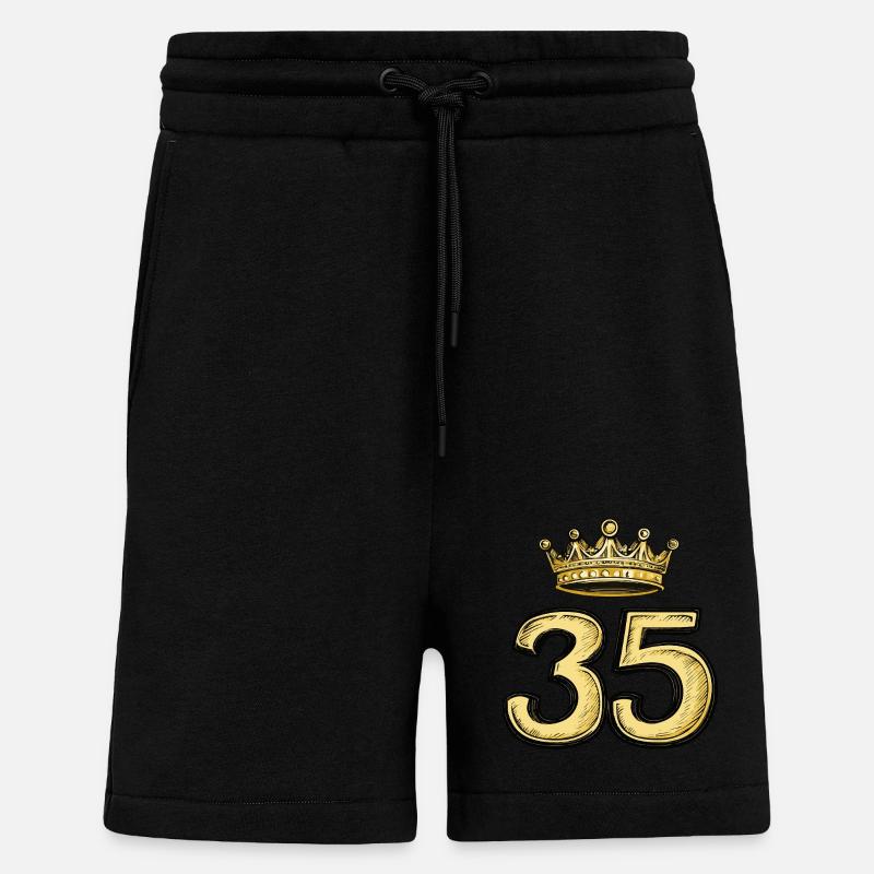 Couronne à 35 chiffres - Short bio décontracté fabriqué en UE - SOLID BLACK