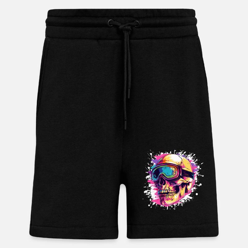 Ski Skull Ski Goggles - Shorts - made by SPREAD - SOLID BLACK