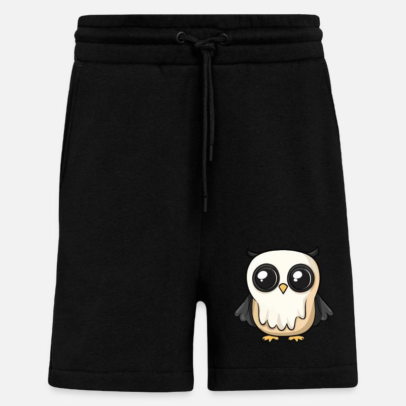 Owl Halloween Comic Ghost - Shorts - made by SPREAD - SOLID BLACK