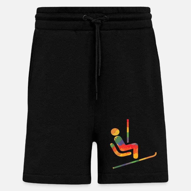 Farbiger Ski Läufer - Shorts - made by SPREAD - SOLID BLACK