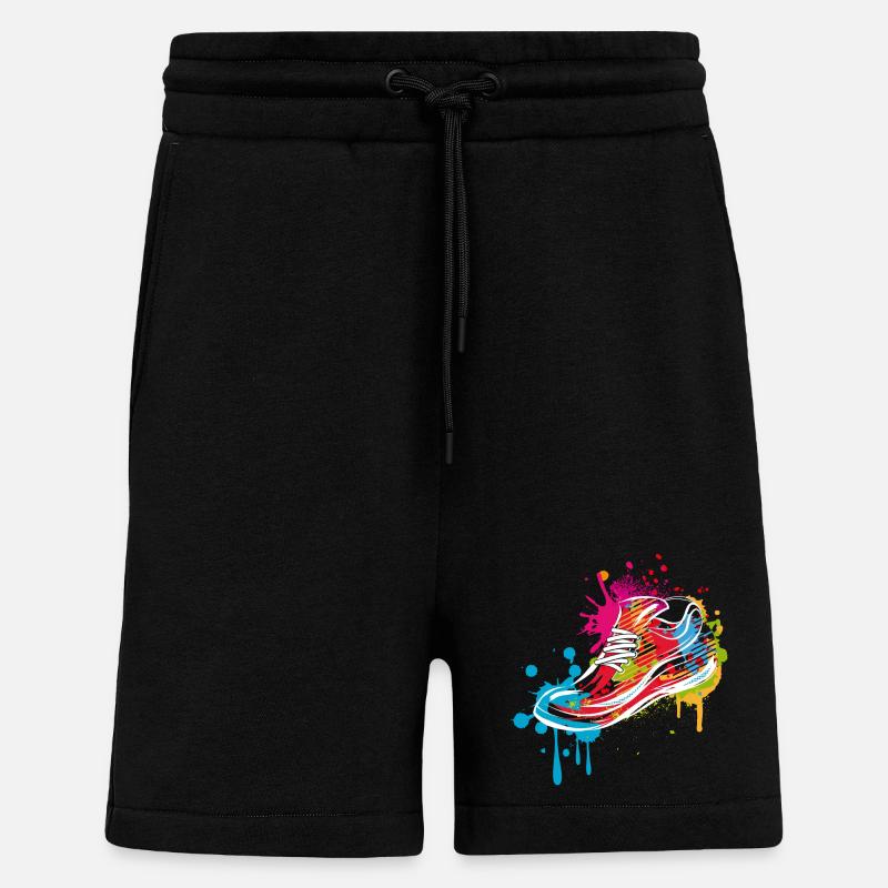 Graffiti Sneaker - Short bio décontracté fabriqué en UE - SOLID BLACK