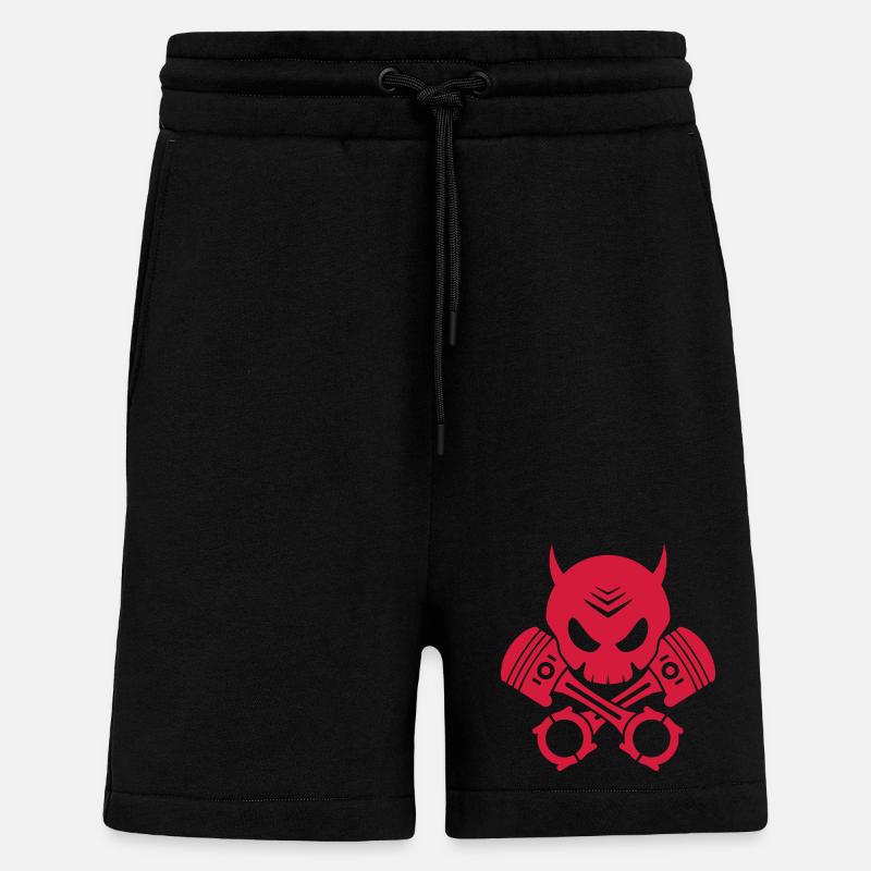 teufel schädel kolben - Shorts - made by SPREAD - SOLID BLACK