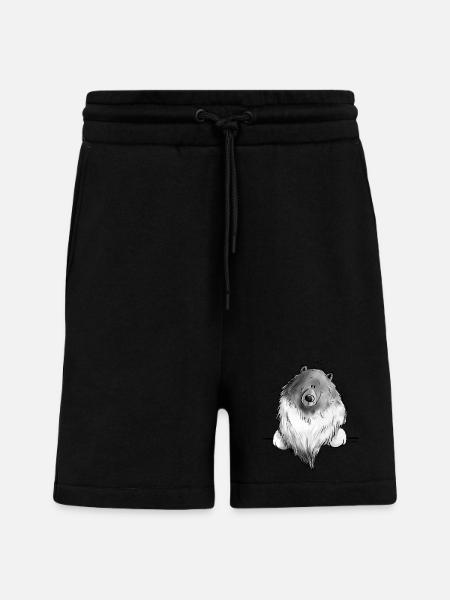Funny Wolfsspitz I Comic Dog Gift - Shorts - made by SPREAD - SOLID BLACK