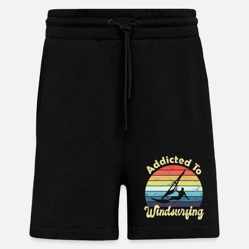 Planche à voile Windsurfer - Short bio décontracté fabriqué en UE - SOLID BLACK