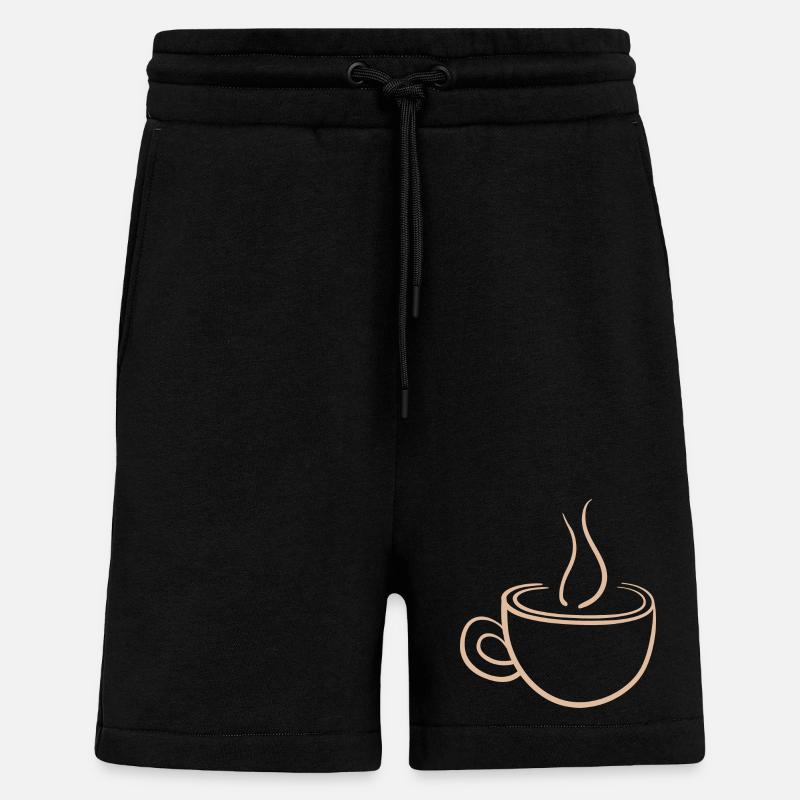 Dampfende Kaffeetasse Minimal Design - Shorts - made by SPREAD - SOLID BLACK