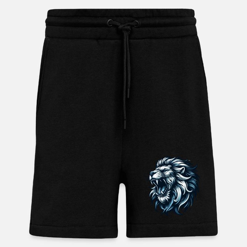 Löwe brüllt blau Geschenk - Shorts - made by SPREAD - SOLID BLACK