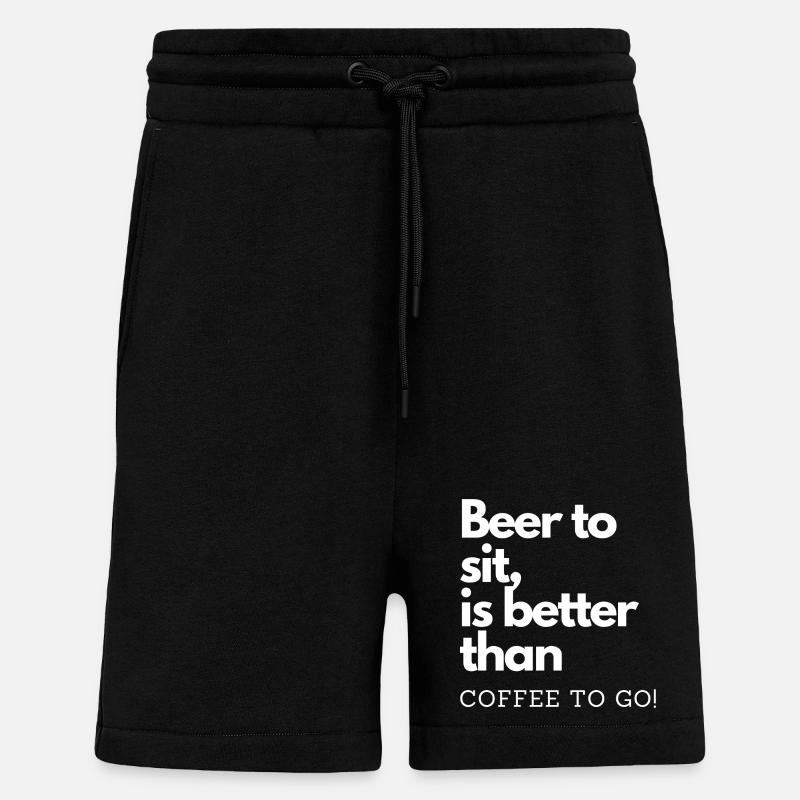 De la bière pour s’asseoir - Short bio décontracté fabriqué en UE - SOLID BLACK