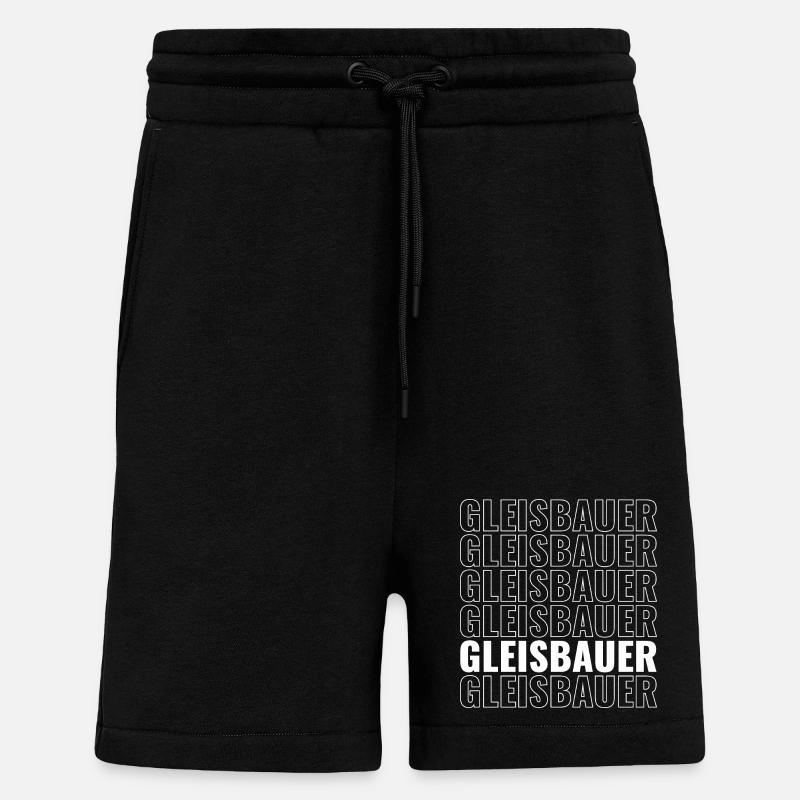 Constructeurs de pistes – Conception affirmée pour les professionnels du bâtiment - Short bio décontracté fabriqué en UE - SOLID BLACK